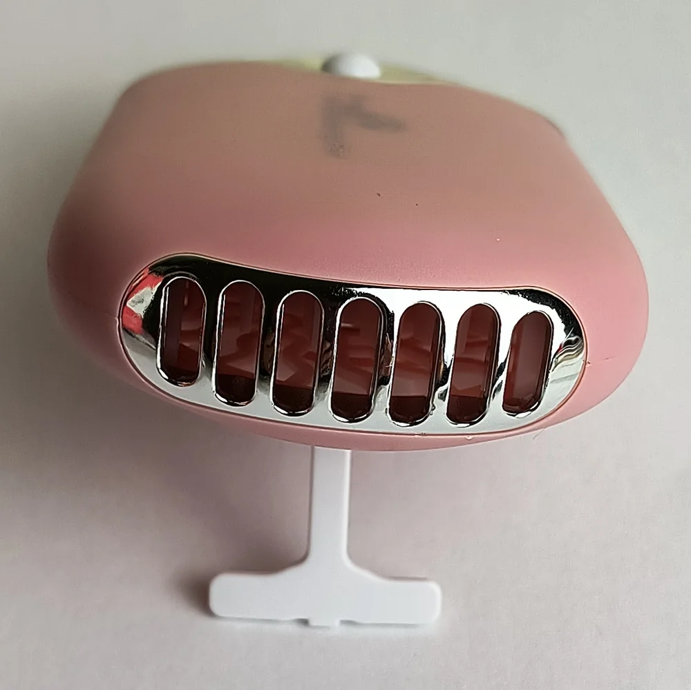 Portable Pink Air Conditioning Fan Micro USB Cable/Lanyard